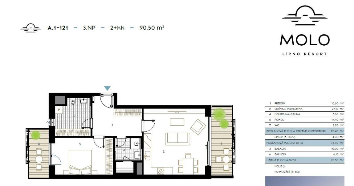 Apartament A121 Molo Lipno S Infrasaunou - Residence Koubek Ліпно-над-Влтавою Екстер'єр фото
